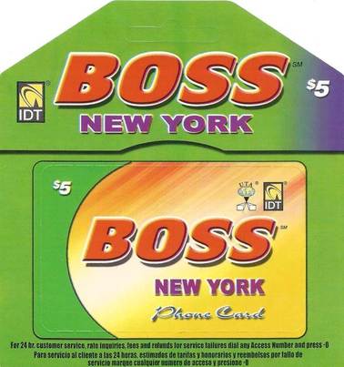 Boss New York phone card