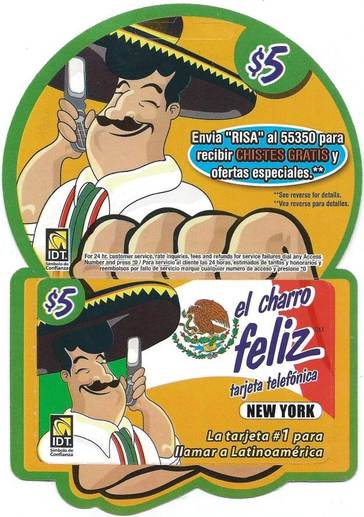 El Charro Feliz 5 phone card
